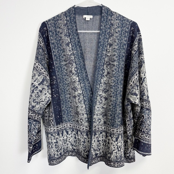J. Jill Sweaters - J Jill Pure Jill Cardigan Sweater Womens Large Blue Kimono Style Open Front Knit
